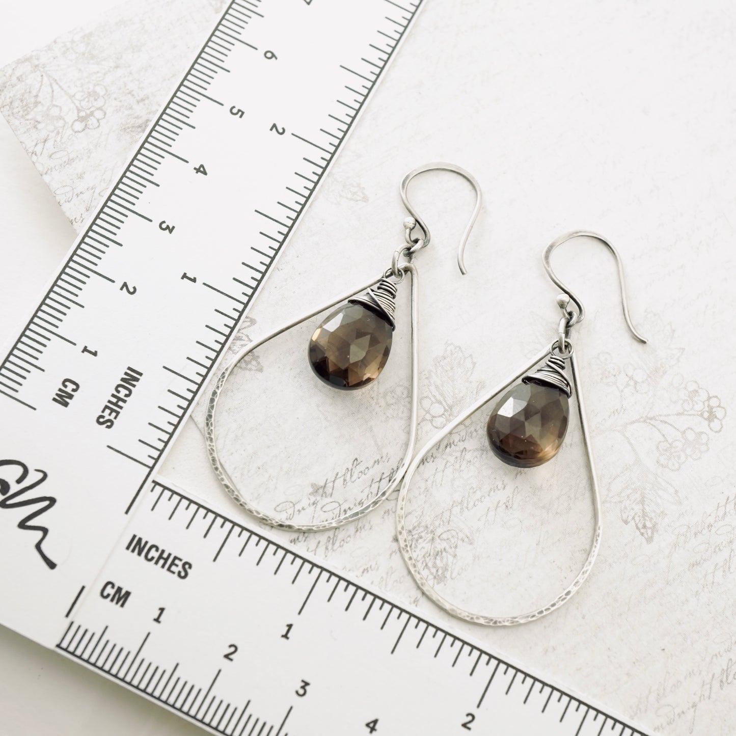 Smoky Quartz Big Hoop Earrings