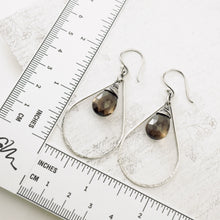 Load image into Gallery viewer, TN Smoky Quartz Big Hoop Earrings (SS)