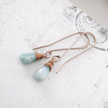 Load image into Gallery viewer, TN Petite Larimar Long Drop Earrings (Copper)