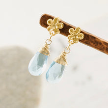 Load image into Gallery viewer, TN Premium Blue Topaz Drop Earrings (GF)