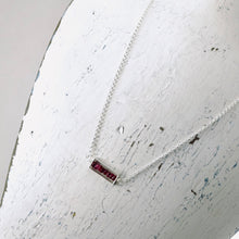 Load image into Gallery viewer, TN Natural Ruby Petite Bar Necklace (Sterling Silver)