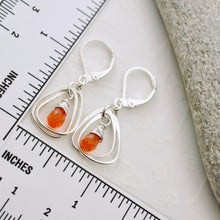 Load image into Gallery viewer, TN Rounded Triangle Carnelian Hoop Earrings (SS)