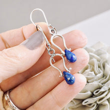 Load image into Gallery viewer, PS - Petite Swings Lapis Drop Earrings (Sterling Silver)