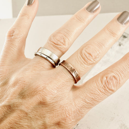 Silver Grass Thin Copper Band