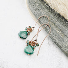Load image into Gallery viewer, TN Malachite Long Drop Earrings (Copper)