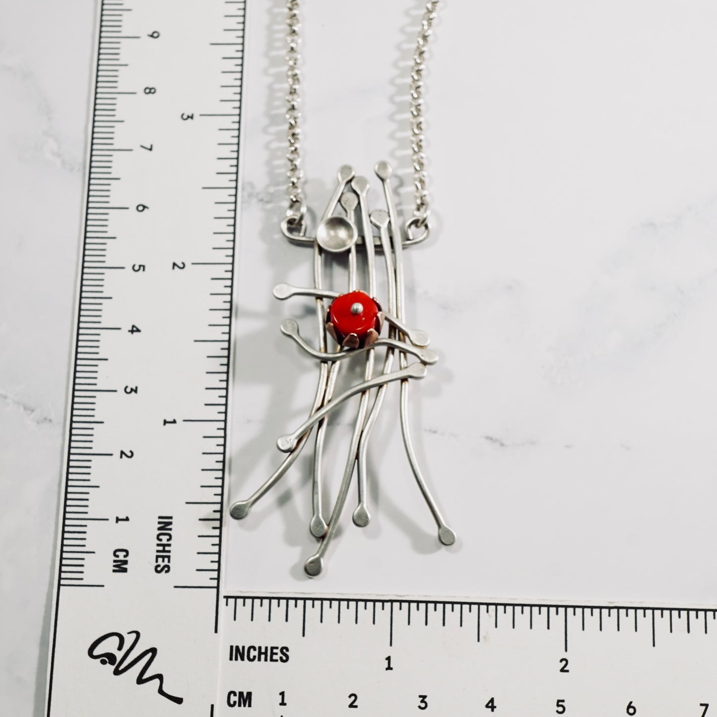 Whimsical Trellis Coral Necklace