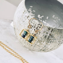 Load image into Gallery viewer, TN Emerald Petite Bar Earrings (Gold Vermeil)