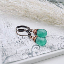 Load image into Gallery viewer, TN Green Onyx Drop Earrings (Copper)