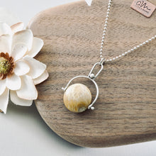 Load image into Gallery viewer, PS - Petite Swings Round Petrified Coral Swivel Pendant (Sterling)