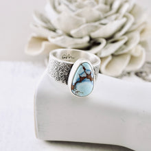 Load image into Gallery viewer, AM – Golden Hill Turquoise Silver Dust Ring (SS) (Size: 7)