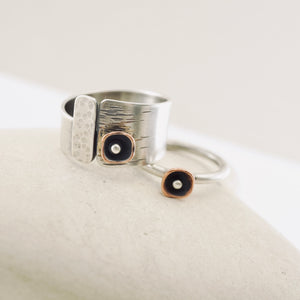 SP - Square Pods Stackable Ring - Closed (Sterling)
