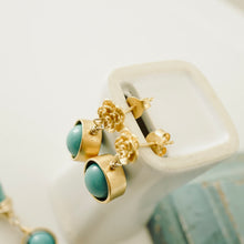 Load image into Gallery viewer, TN Turquoise Orbit Flower Post Earrings (VM)