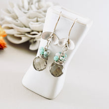 Load image into Gallery viewer, TN Smoky Quartz Ladybug Drop Earrings (SS)