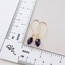 Load image into Gallery viewer, TN Amethyst Drop Earrings (Gold Vermeil)