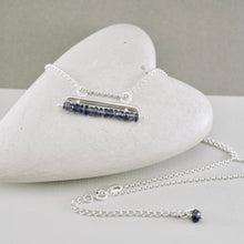 Load image into Gallery viewer, AM - Iolite Movable Bar Necklace (Sterling Silver)