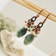 Load image into Gallery viewer, TN Grass Jasper Earrings (Copper)