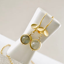 Load image into Gallery viewer, TN Natural Labradorite Orbit Earrings (Gold Vermeil)