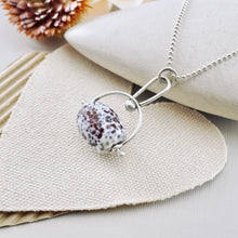 Load image into Gallery viewer, PS - Petite Swings Fired Agate Swivel Drop Pendant (Sterling)