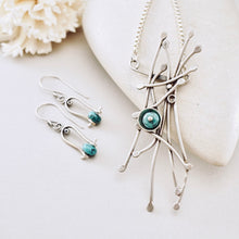 Load image into Gallery viewer, AM - Whimsical Trellis Turquoise Garden Necklace (Sterling)