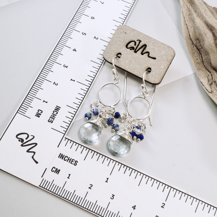 Moss Aquamarine Petite Chandelier Earrings