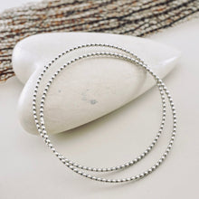 Load image into Gallery viewer, LS - Stackable Flat Medium Bead Bangle Bracelet (SS)