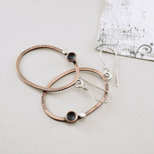 Load image into Gallery viewer, AM – Copper Pod Loop Earrings (CU & SS)