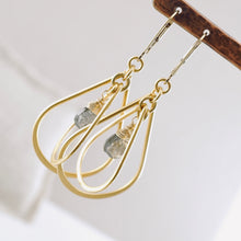 Load image into Gallery viewer, TN Labradorite Double Hoop Earrings (Gold Vermeil)