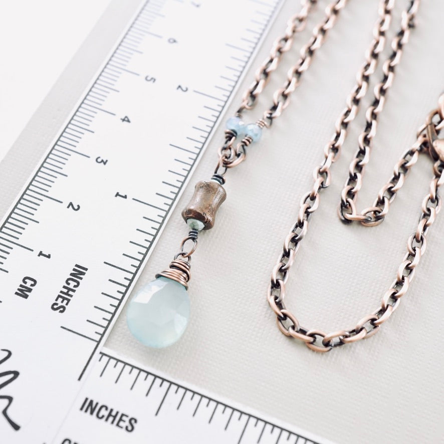 Petite Chalcedony Barrel Pendant