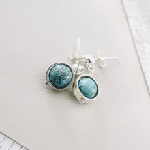 Load image into Gallery viewer, TN Natural Turquoise Orbit Earrings (SS - posts)