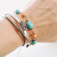 Load image into Gallery viewer, TN Green Turquoise Cornflake Bracelet (Copper)