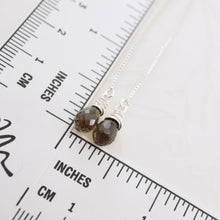 Load image into Gallery viewer, TN Smoky Quartz Threader Box Chain Earrings (SS)