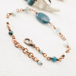 TN Pietersite Aqua & Larimar Bracelet (Copper)