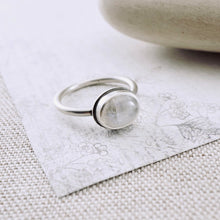 Load image into Gallery viewer, AM – Moonstone Stacking Ring (SS) (Size: 8)