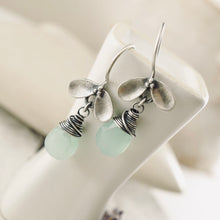 Load image into Gallery viewer, TN Ladybug Green Chalcedony Earrings (SS)