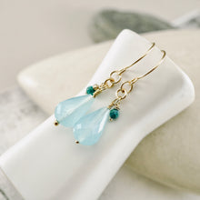 Load image into Gallery viewer, TN Azure Breeze Chalcedony Earrings (Gold-filled)