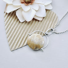 Load image into Gallery viewer, PS - Petite Swings Round Petrified Coral Swivel Pendant (Sterling)