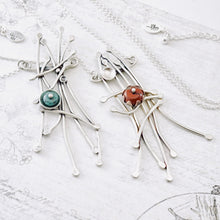 Load image into Gallery viewer, AM - Whimsical Trellis Red Jasper Garden Necklace (Sterling)
