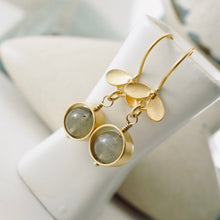 Load image into Gallery viewer, TN Natural Labradorite Orbit Earrings (Gold Vermeil)