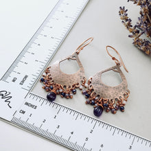 Load image into Gallery viewer, TN Amethyst Chandelier Earrings (Copper)