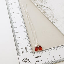 Load image into Gallery viewer, TN Carnelian Threader Box Chain Earrings (SS)