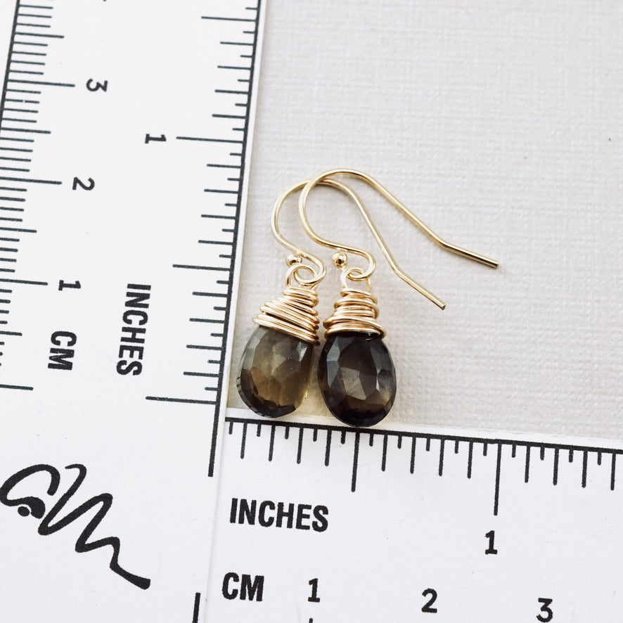 Petite Smoky Quartz Earrings