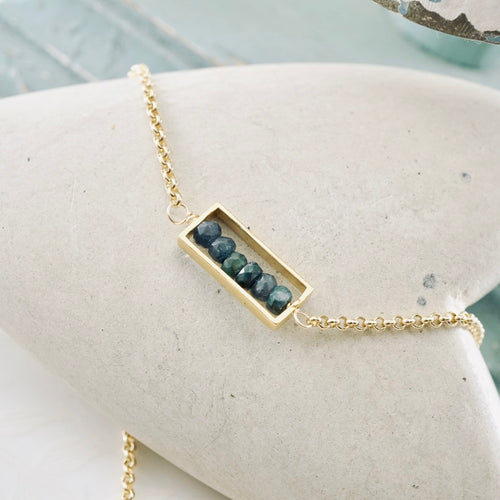 TN Emerald Petite Bar Necklace (Gold-filled)