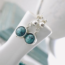 Load image into Gallery viewer, TN Natural Turquoise Orbit Earrings (SS - posts)