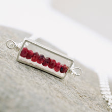 Load image into Gallery viewer, TN Natural Ruby Petite Bar Necklace (Sterling Silver)