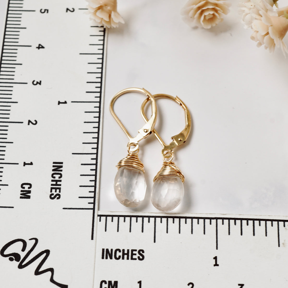 Rose Quartz Drop Earrings