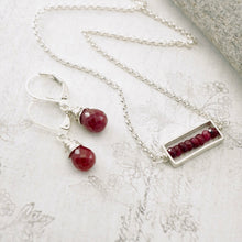 Load image into Gallery viewer, TN Natural Ruby Petite Drop Earrings (SS)