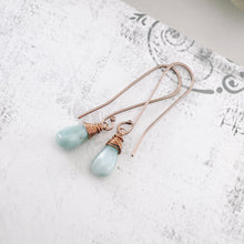 Load image into Gallery viewer, TN Petite Larimar Long Drop Earrings (Copper)