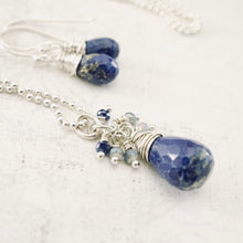 Load image into Gallery viewer, TN Lapis Drop Earrings - French Ear wire (Sterling Silver)