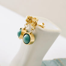 Load image into Gallery viewer, TN Turquoise Orbit Flower Post Earrings (VM)