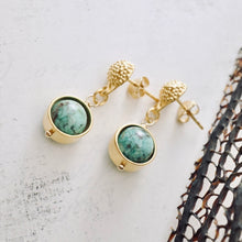 Load image into Gallery viewer, TN Petite Poppy Post Turquoise Earrings (Vermeil)